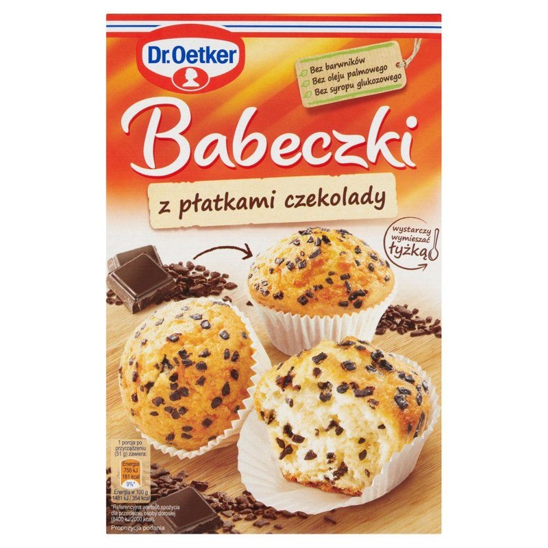 Babeczki z płatkami czekolady w proszku Dr.Oetker 300 g