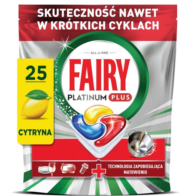Kaspułki do zmywarki Platinum Plus All in One   FAIRY 25 kapsułek