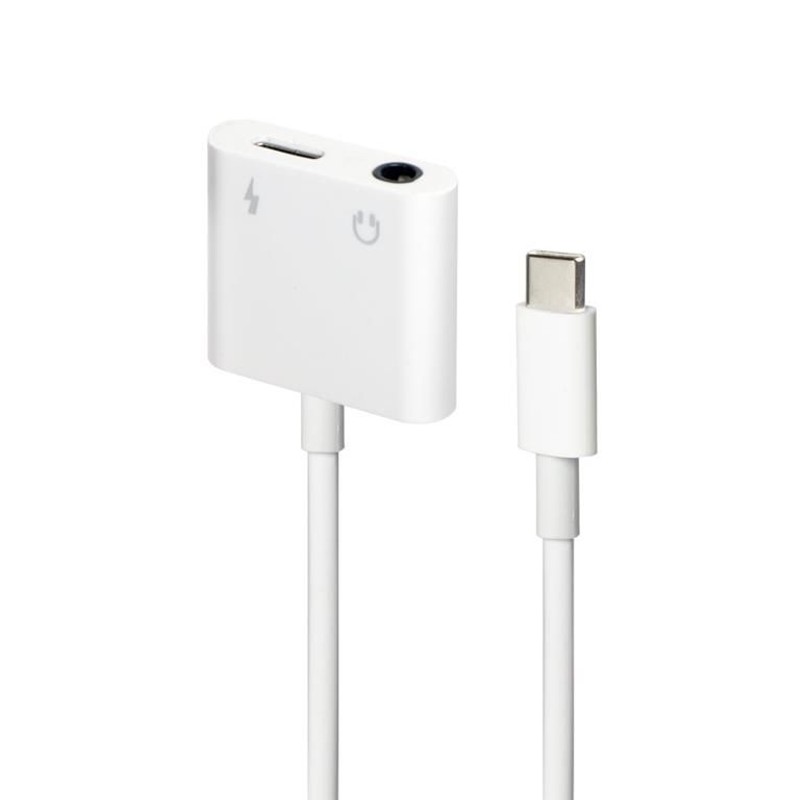 Kabel audio mini Jack żeński 3.5mm do USB-C biały Gembird 1 sztuka
