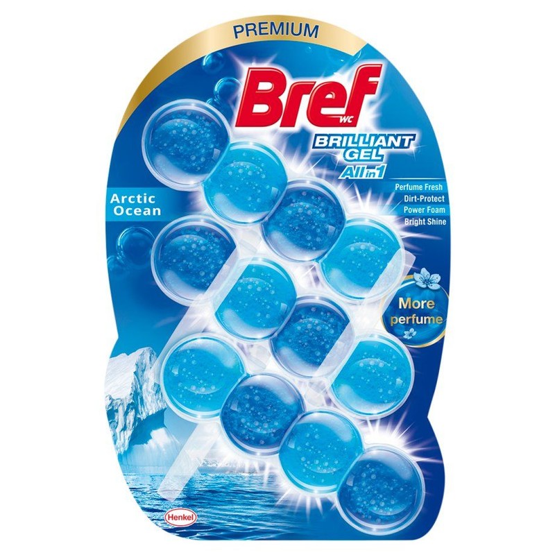 Zawieszki do wc w żelu ocean arktyczny Bref 3 x 42 g