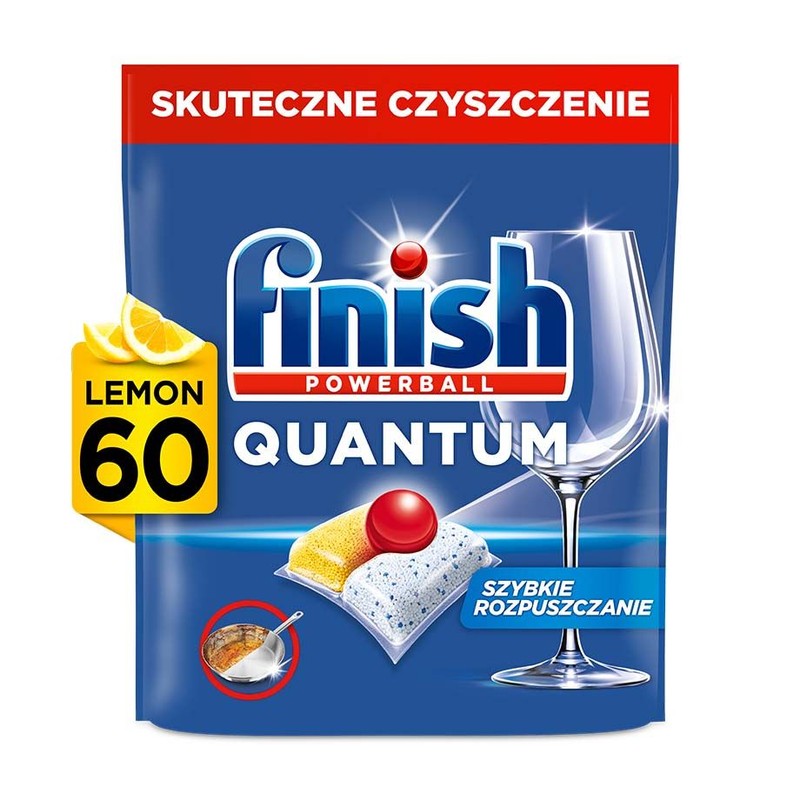 Kapsułki do zmywarki Quantum lemon   Finish 60 kapsułek
