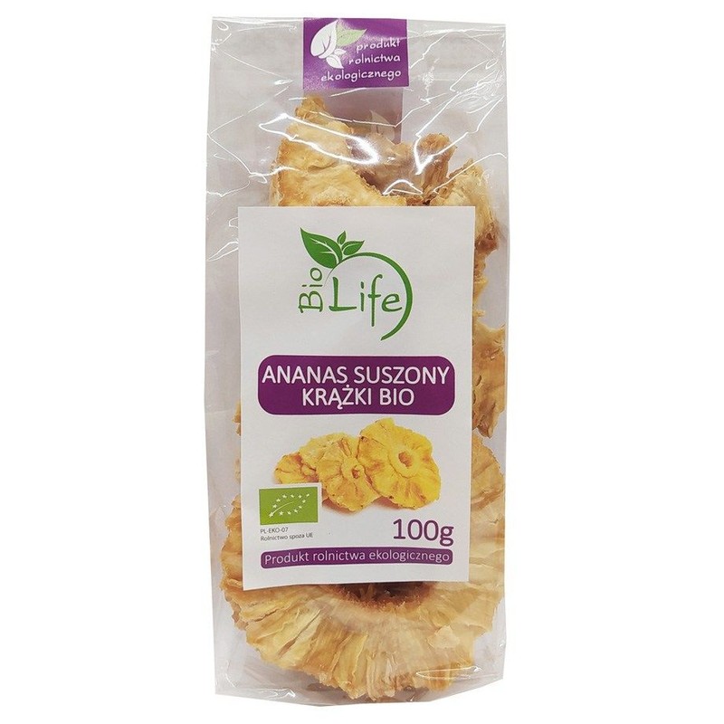 BIO Ananas suszony krążki BioLife 100 g