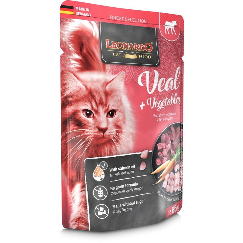 Karma mokra dla kotów cielęcina z warzywami Leonardo 85 g
