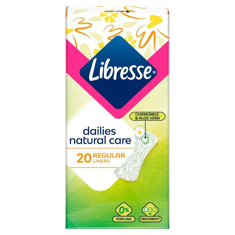Wkładki higieniczne natural care Libresse 20 sztuk