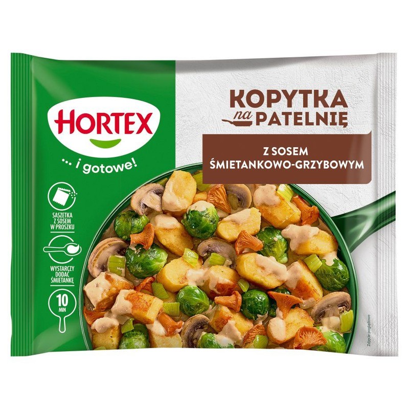 Kopytka na patelnię z sosem śmietankowo - grzybowym  Hortex 400 g