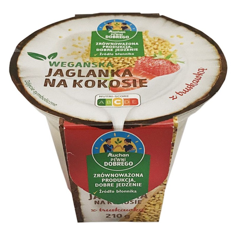 Wegańska jaglanka na kokosie z truskawkami Pewni Dobrego 210 g