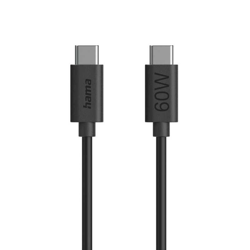 Kabel USB-C - USB-C 1,2m czarny HAMA 1 sztuka