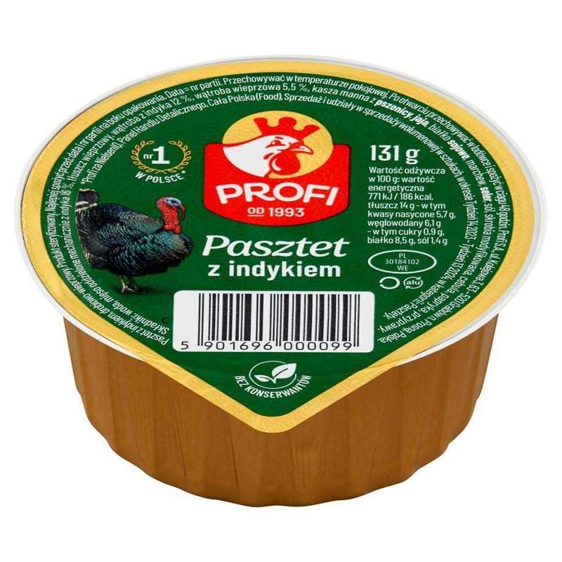 Pasztet z indykiem. drobiowo-wieprzowy Profi 131 g