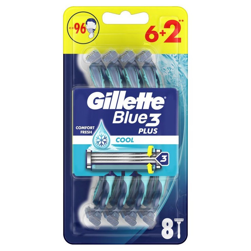 Blue3 Cool maszynka jednorazowa 3 ostrza Gillette 8 sztuk