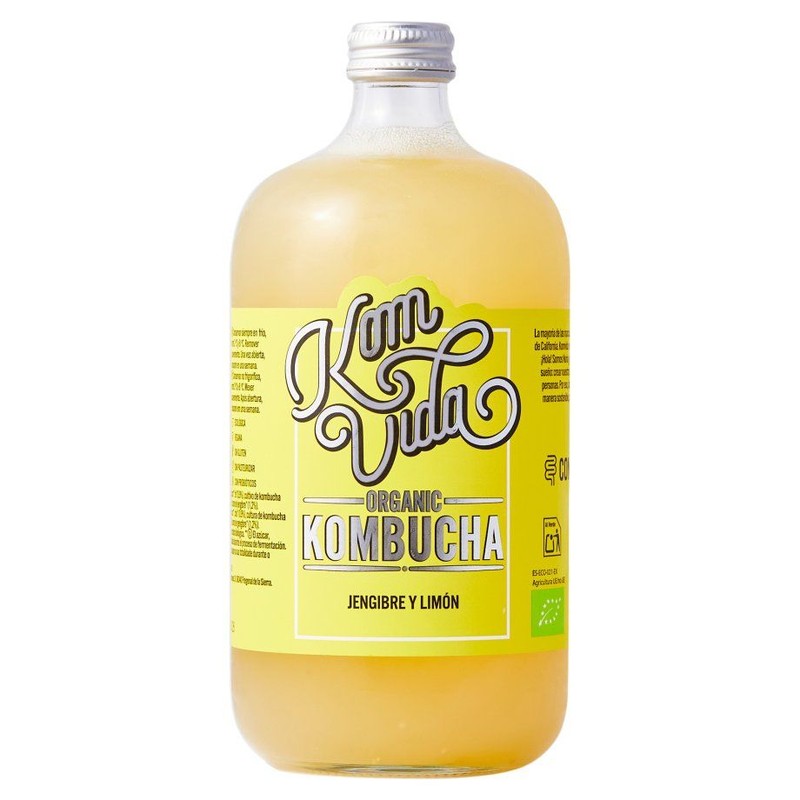 BIO Kombucha z cytryną i imbirem Komvida 750 ml