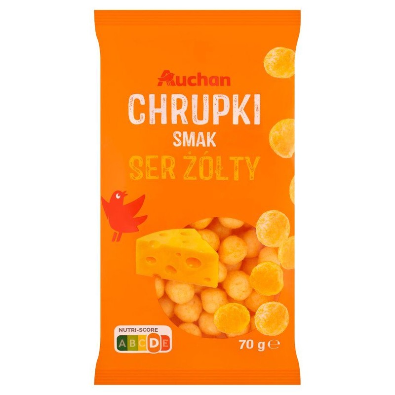 Chrupki kukurydziane smak ser żółty Auchan 70 g