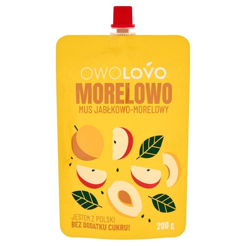 Mus jabłkowo-morelowy bez dodatku cukru  OWOLOVO 200 g