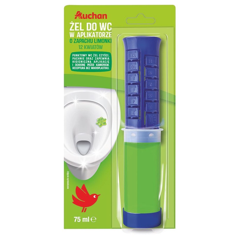 Żel do WC w aplikatorze o zapachu limonki Auchan 75 ml