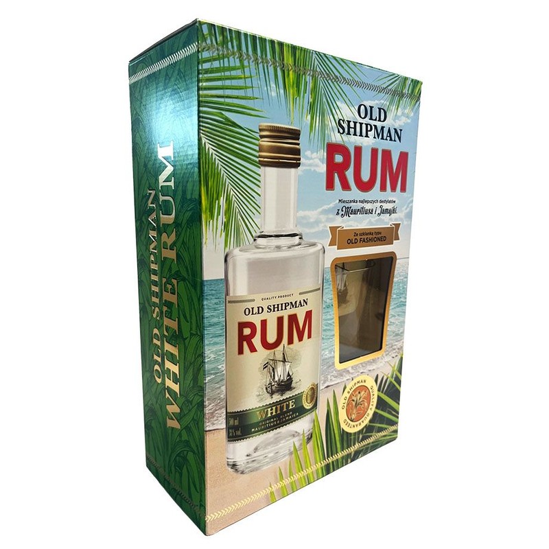 Rum White alk. 38,0% + szklanka Old Shipman 500 ml