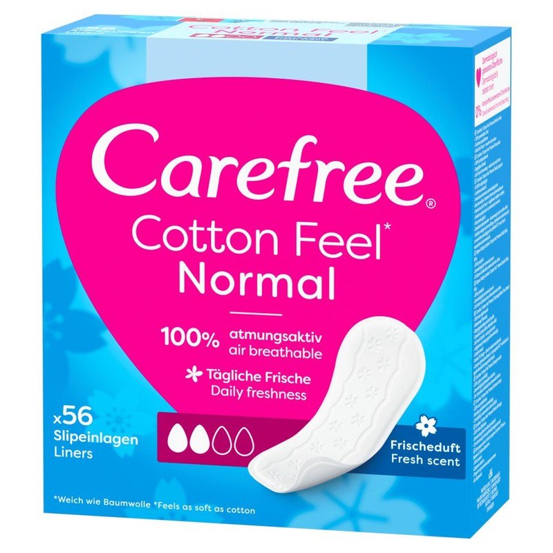 Wkładki higieniczne Cotton Feel Normal  świeży zapach Carefree 56 sztuk