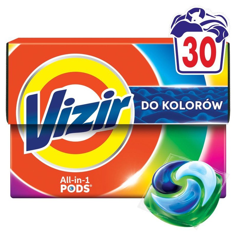 Kapsułki do prania kolorów All-in-1 Pods Vizir 30 kapsułek