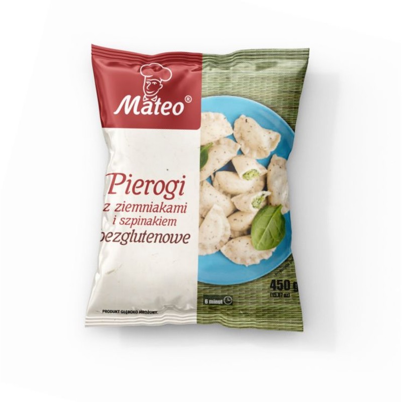 Pierogi z ziemniakami i szpinakiem bez glutenu Mateo 450 g