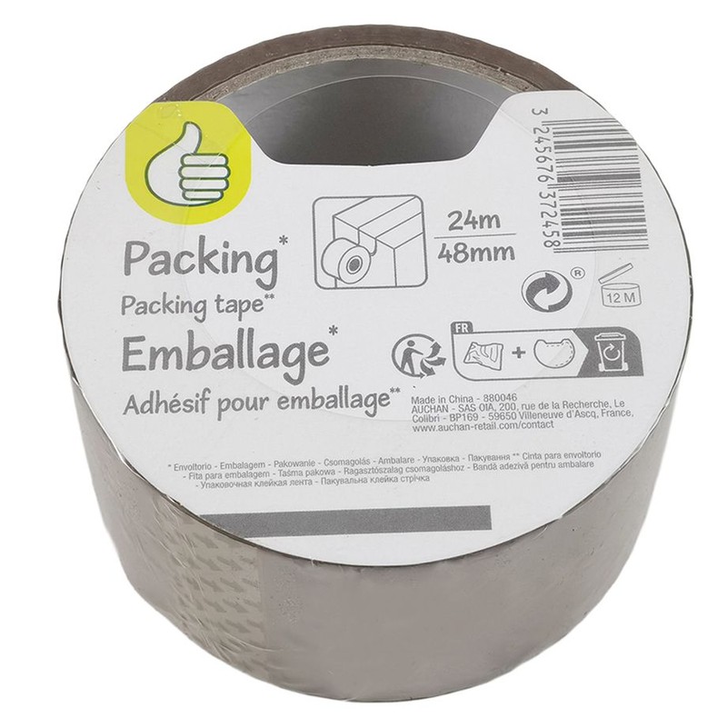 Taśma pakowa brązowa  24 m x  48 mm Auchan 1 sztuka