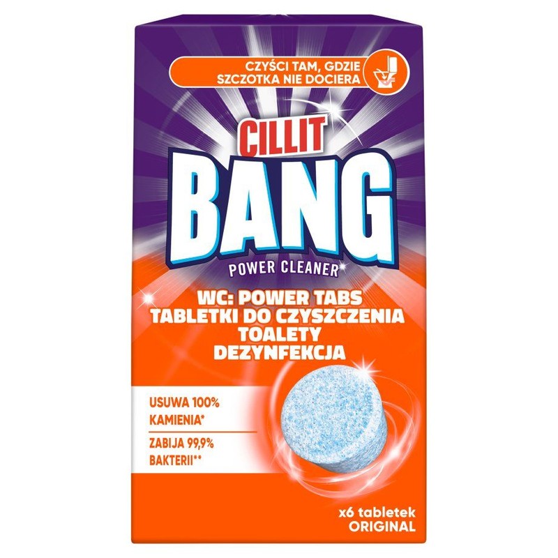 Tabletki do czyszczenia toalety Bang original Cillit 6 sztuk