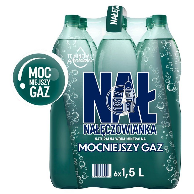 Woda mineralna mocniejszy gaz Nałęczowianka 6 x 1,5 l