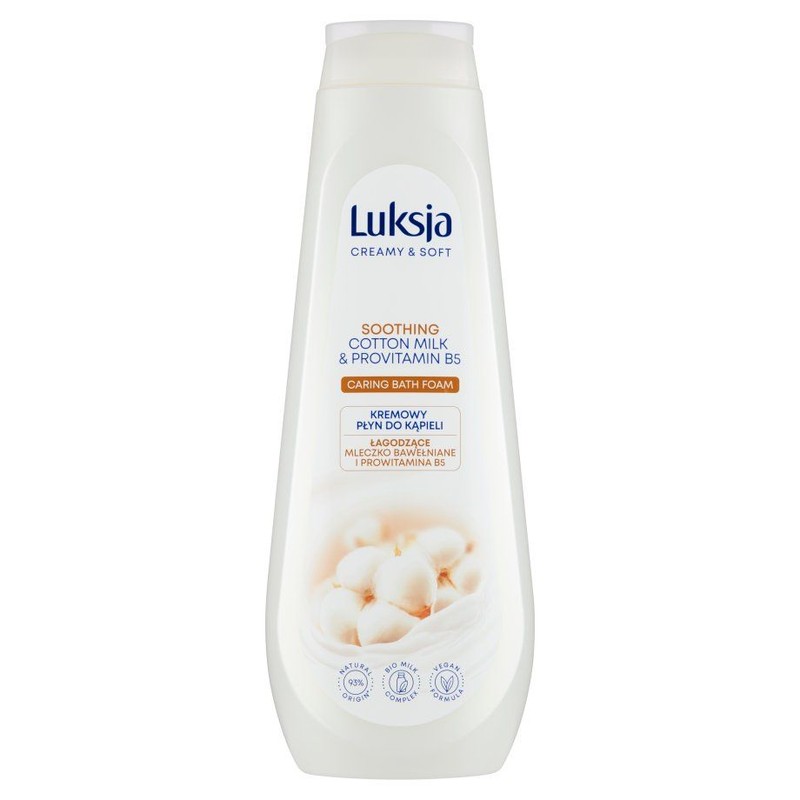 Kremowy płyn do kąpieli Mleczko bawełniane i prowitamina B5 Luksja 900 ml