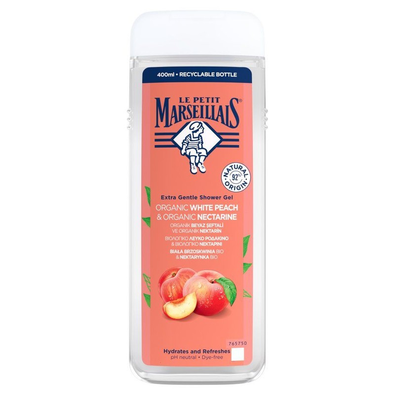 BIO Żel pod prysznic biała brzoskwinia i nektarynka Le Petit Marseillais 400 ml