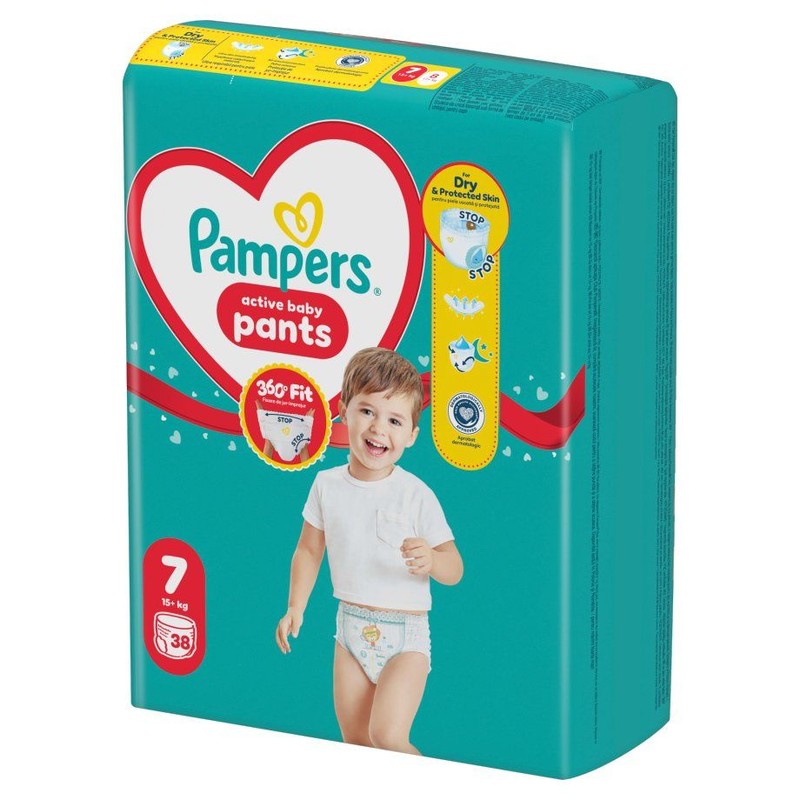 Pieluchomajtki 7 17 kg + Pampers 38 sztuk