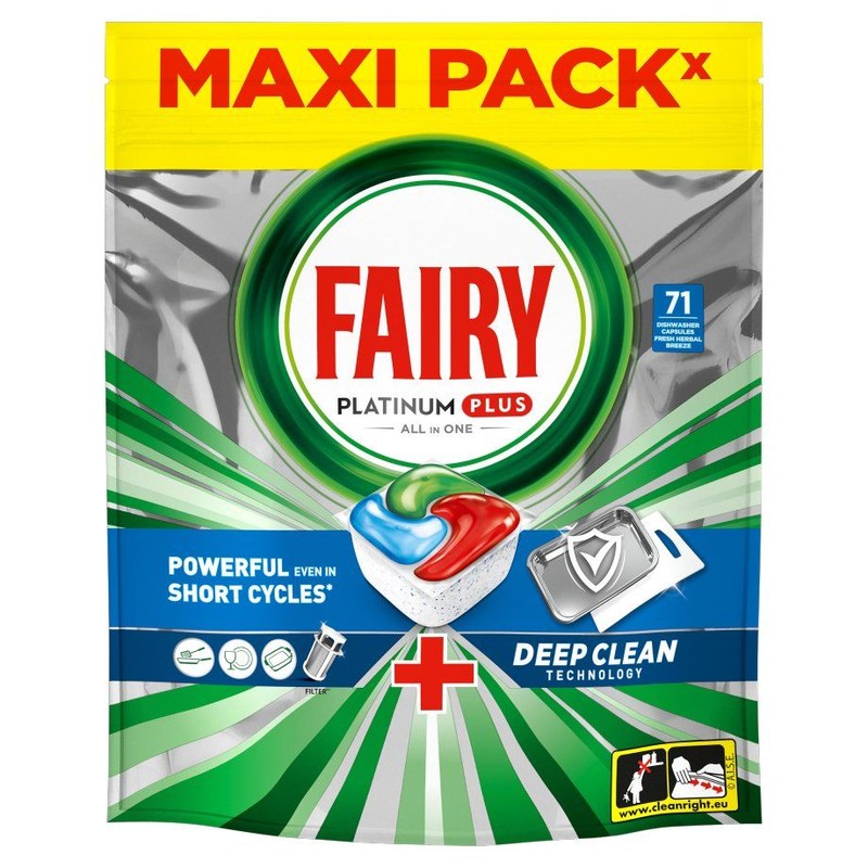 Kapsułki do zmywarki Platinum Plus All in One Deep Clean  FAIRY 71 kapsułek