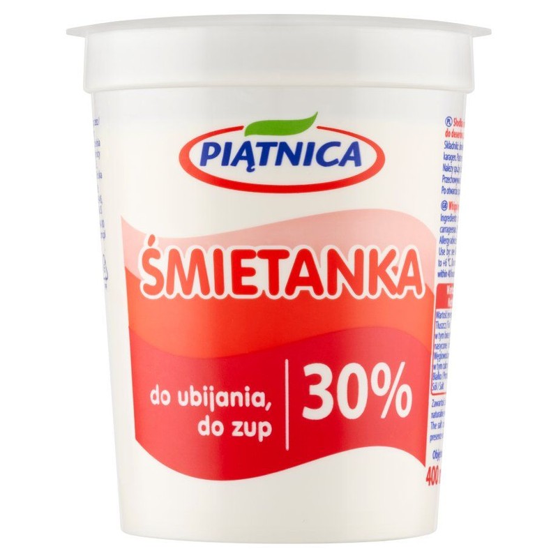 Słodka śmietanka 30% do deserów i zup Piątnica 400 g