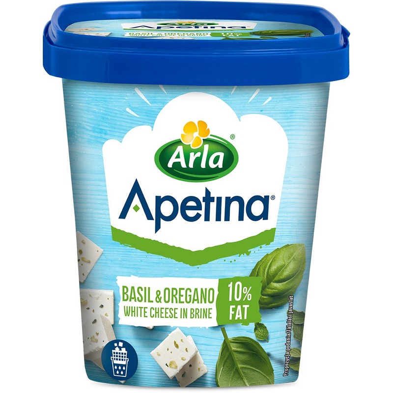 Ser biały w kostkach z bazylią i oregano Arla 200 g