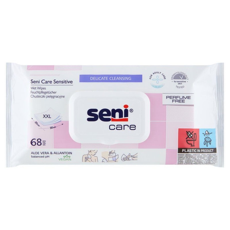 Chusteczki pielęgnacyjne Care Sensitive Seni 68 sztuk