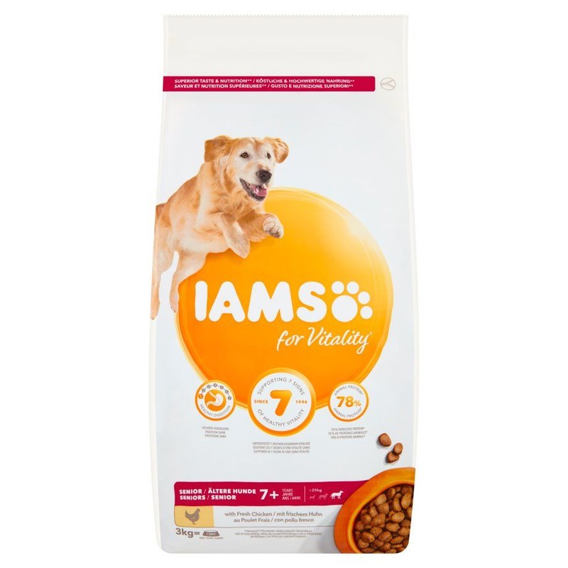 Senior karma sucha z kurczakiem dla psa IAMS 3 kg