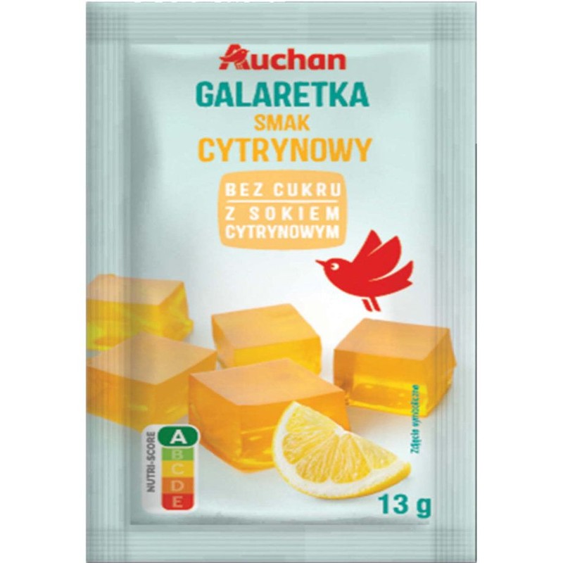 Galaretka o smaku cytrynowym bez cukru Auchan 13 g