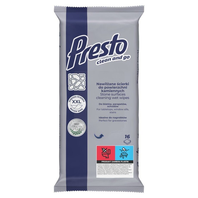 Chusteczki do powierzchni kamiennych Presto 16 sztuk