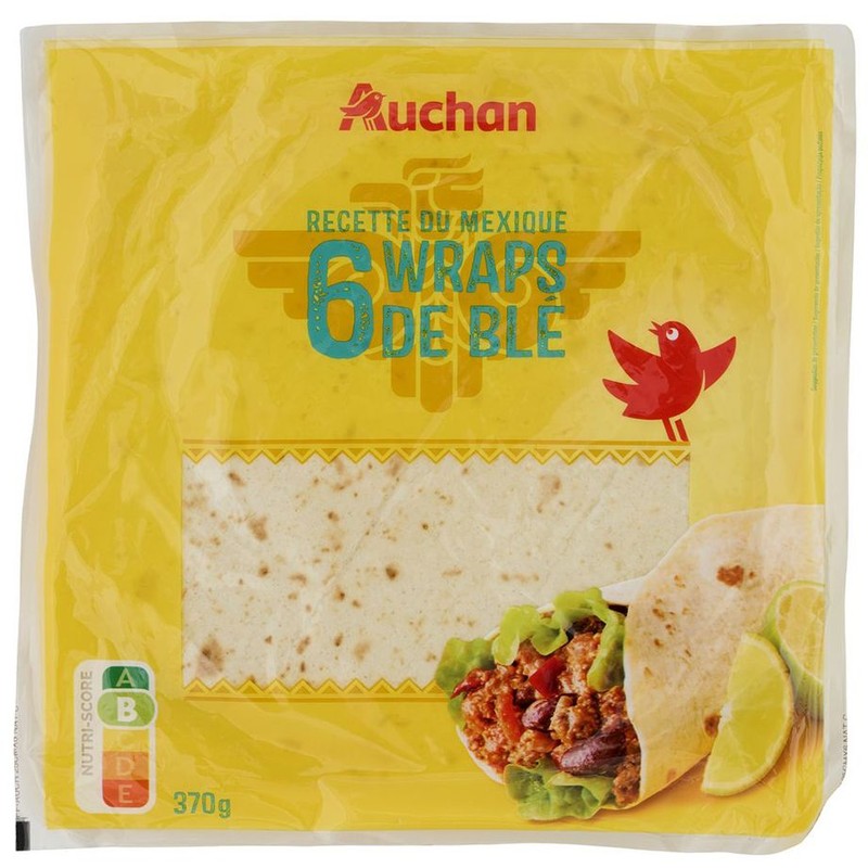 Wraps 6 sztuk    Auchan 370 g