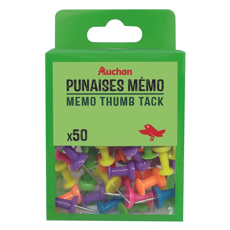 Pinezki do tablic korkowych Auchan 50 sztuk