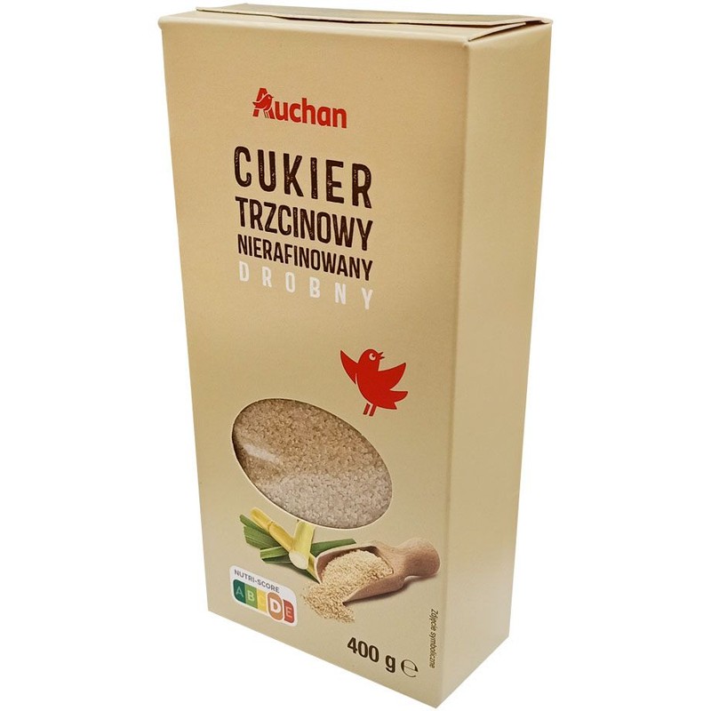 Cukier trzcinowy drobny Auchan 400 g
