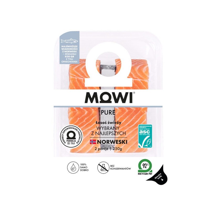 Łosoś świeży ze skórą  Mowi 2 x 125 g