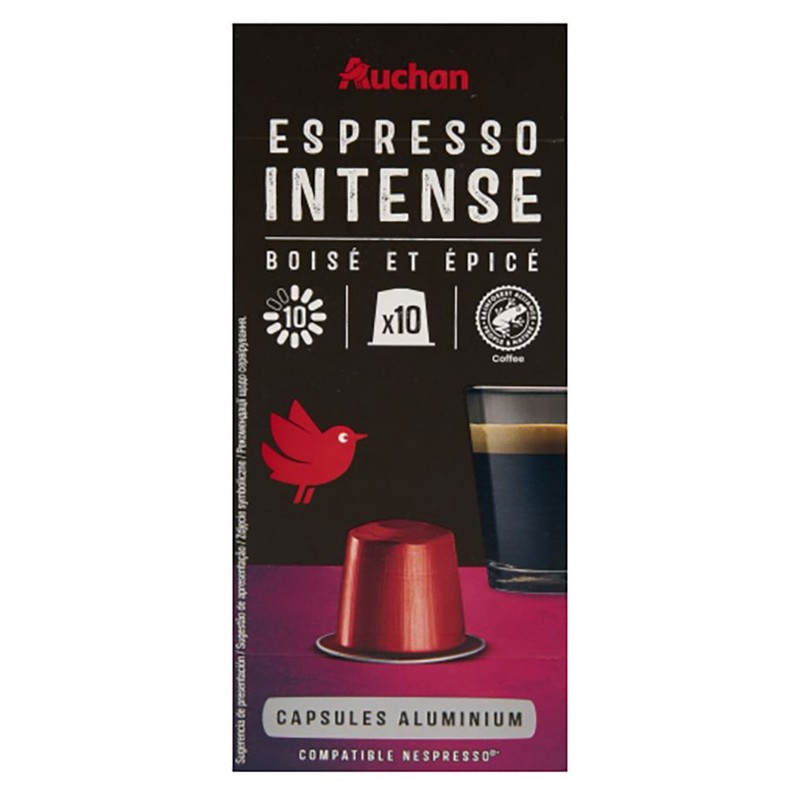 Kawa mielona Espresso Intenso kapsułki Auchan 10 kapsułek