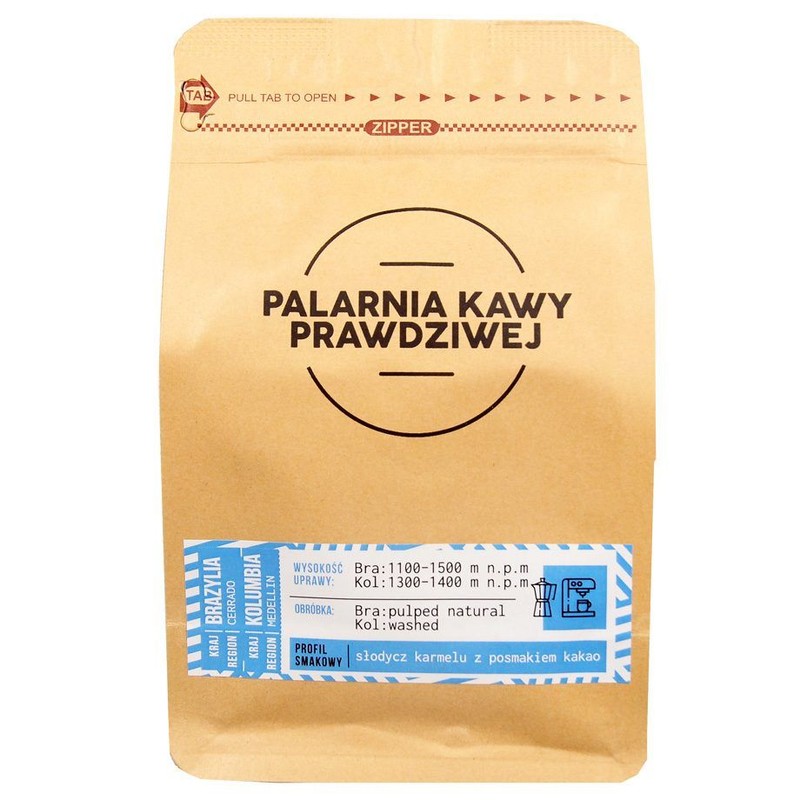 Kawa ziarnista Brazylia i Kolumbia Palarnia Kawy Prawdziwej 250 g