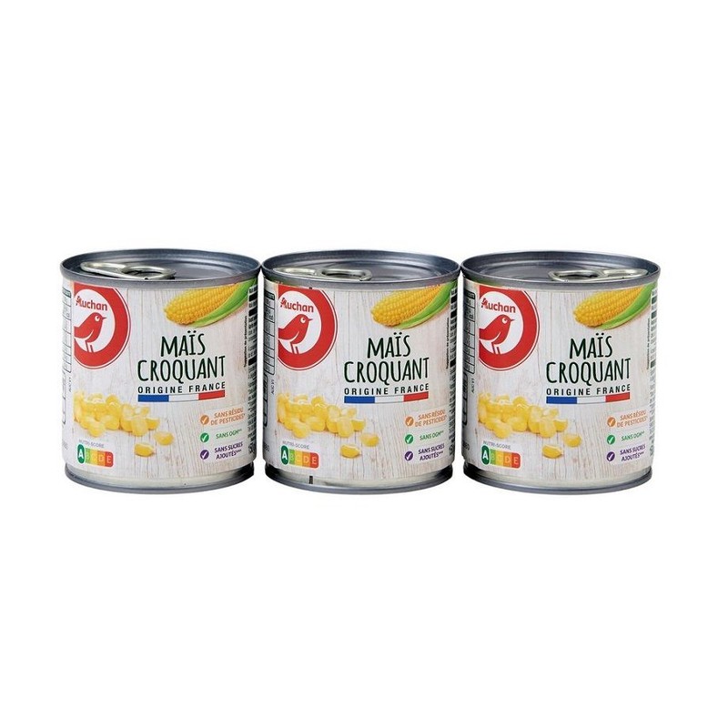 Kukurydza konserwowa Auchan 3 x 140 g