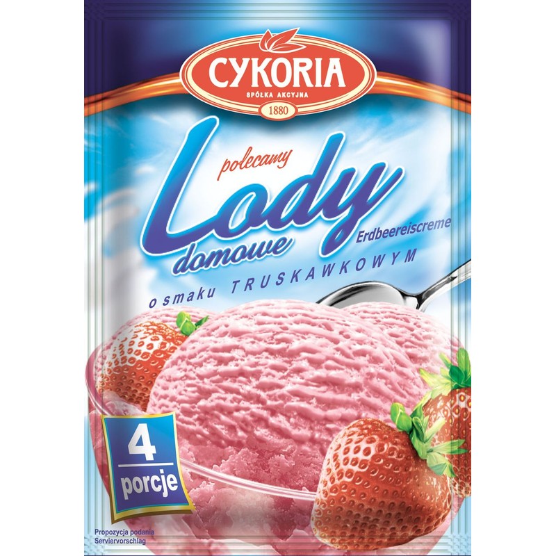 Lody domowe o smaku truskawkowym Cykoria 60 g