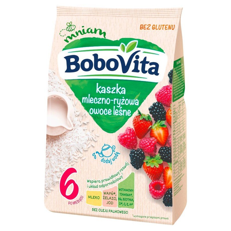 Kaszka mleczno-ryżowa owoce leśne po 6 miesiącu BoboVita 230 g