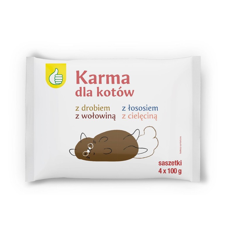 Karma mokra dla kotów mix smaków Auchan 4 x 100 g