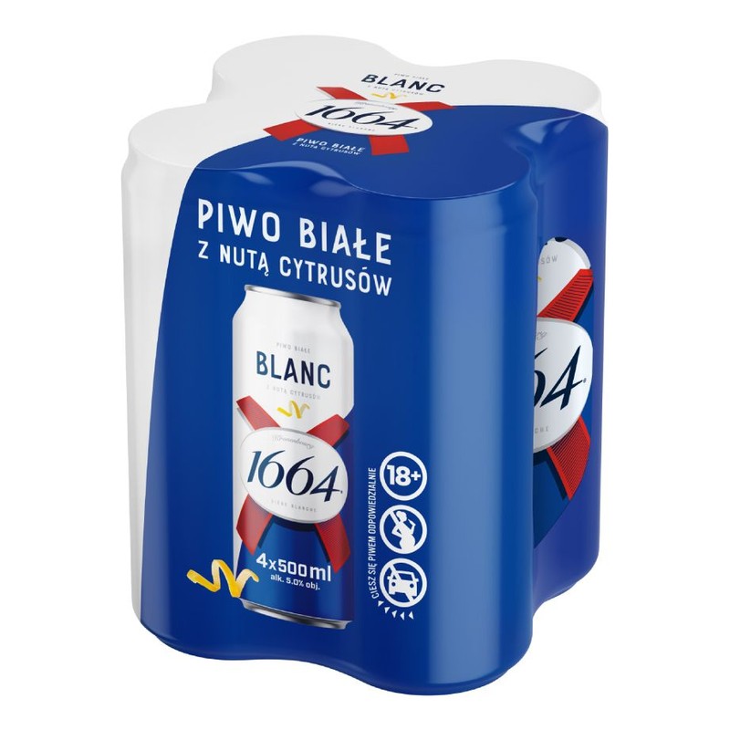 Piwo jasne BLANC alk. 5,0% obj. 1664 4 x 500 ml