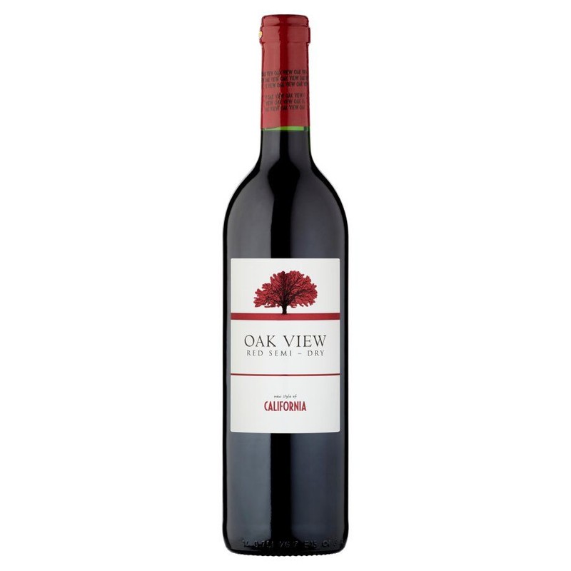 Czerwone półwytrawne wino kalifornijskie Oak View 750 ml