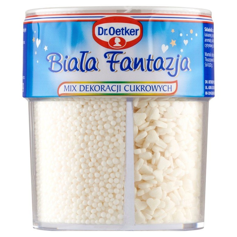 Biała Fantazja mix dekoracji cukrowych Dr.Oetker 73 g