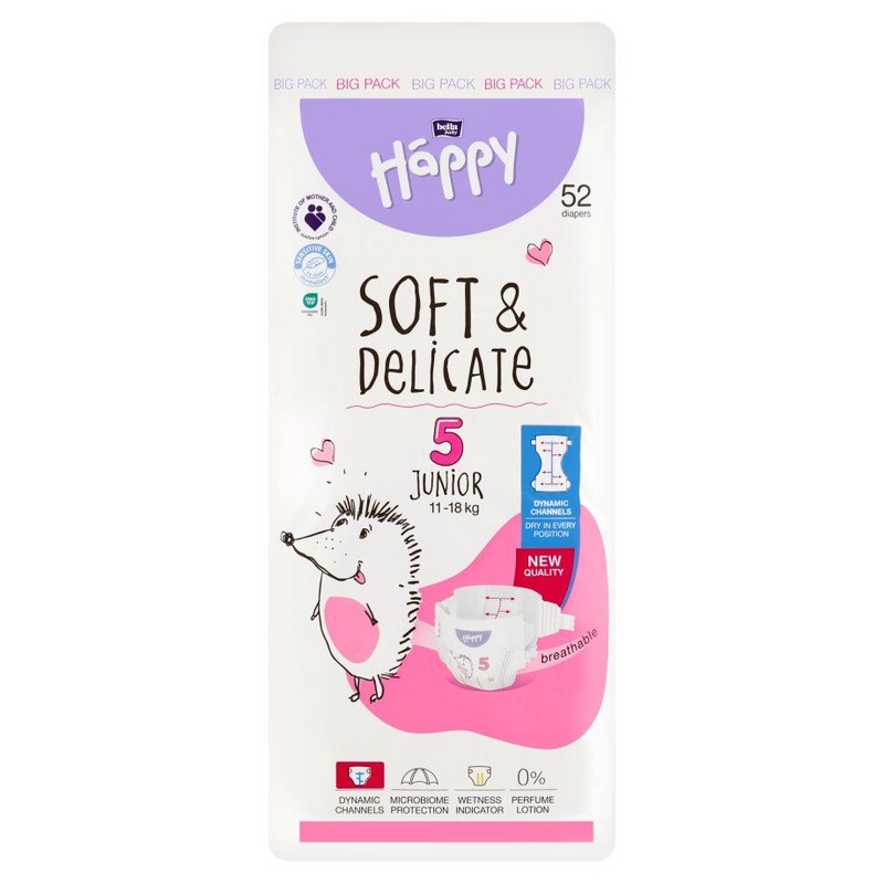 Pieluszki Junior 5 11-18 kg Bella Baby Happy 52 sztuki