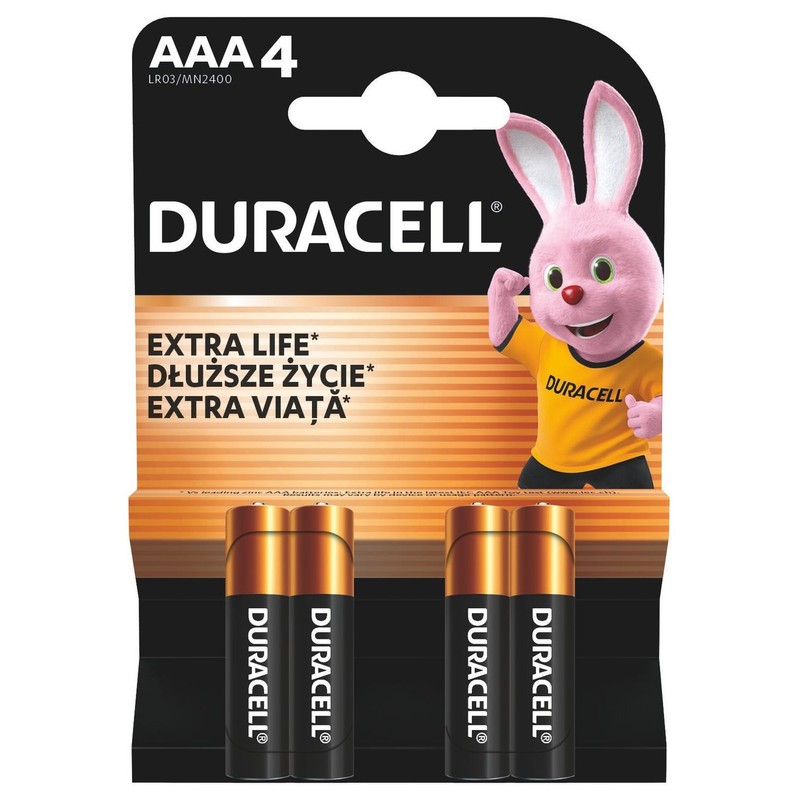 Baterie alkaiczne Basic AAA Duracell 4 sztuki