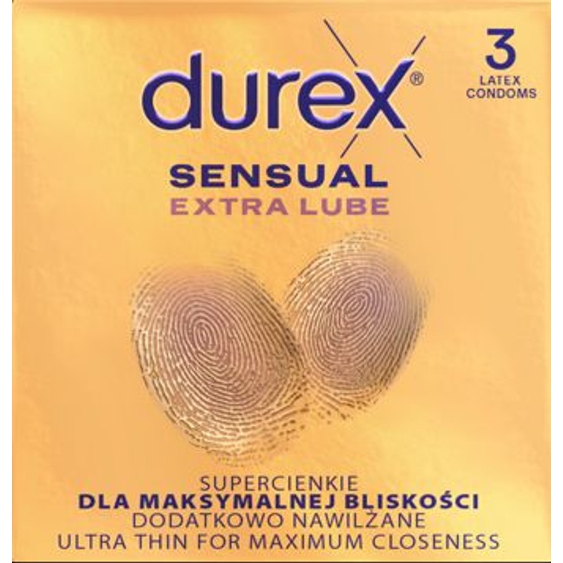 Prezerwatywy Sensual Extra Lubricated   Durex 3 sztuki